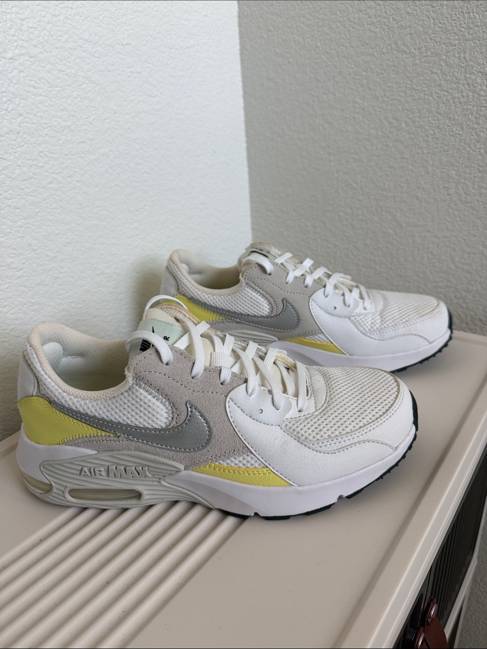 Nike Women's Air Max Excee Yellow/ White & Silver ☑️ Air Max Sneakers.